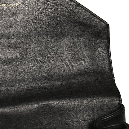 Saint Laurent Sheepskin Matelasse Chevron Monogram Medium College Bag Black 13 of 14