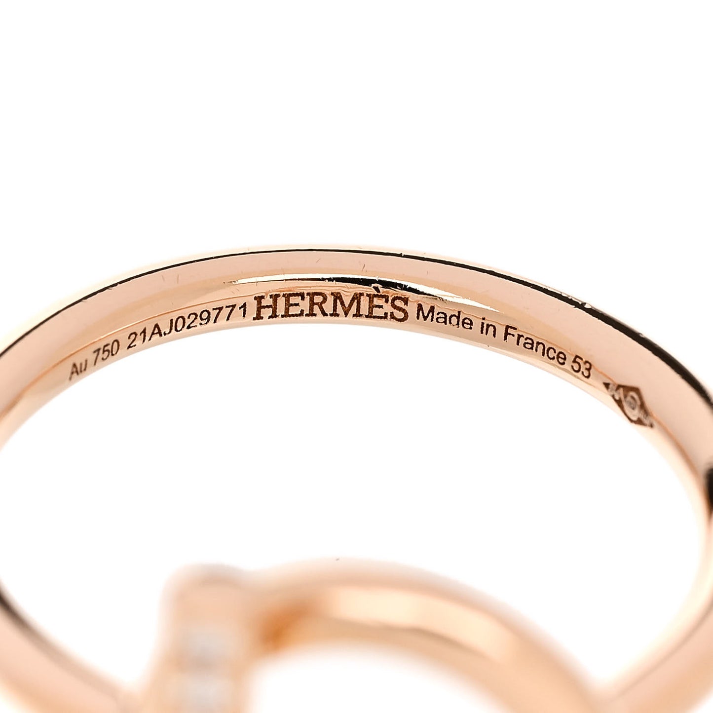 18K Rose Gold Diamond PM Echappee Ring 53 6.25