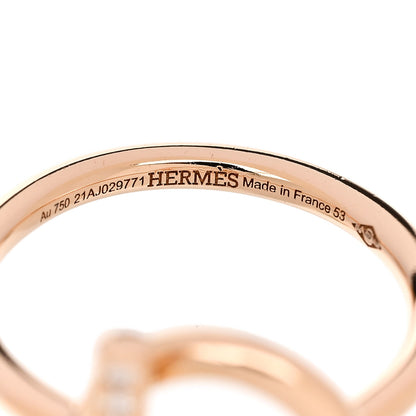 Hermes 18K Rose Gold Diamond PM Echappee Ring 53 6.25 4 of 5