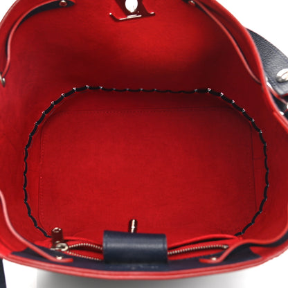 Louis Vuitton Soft Calfskin Braided Lockme Bucket Marine Rouge 5 of 10