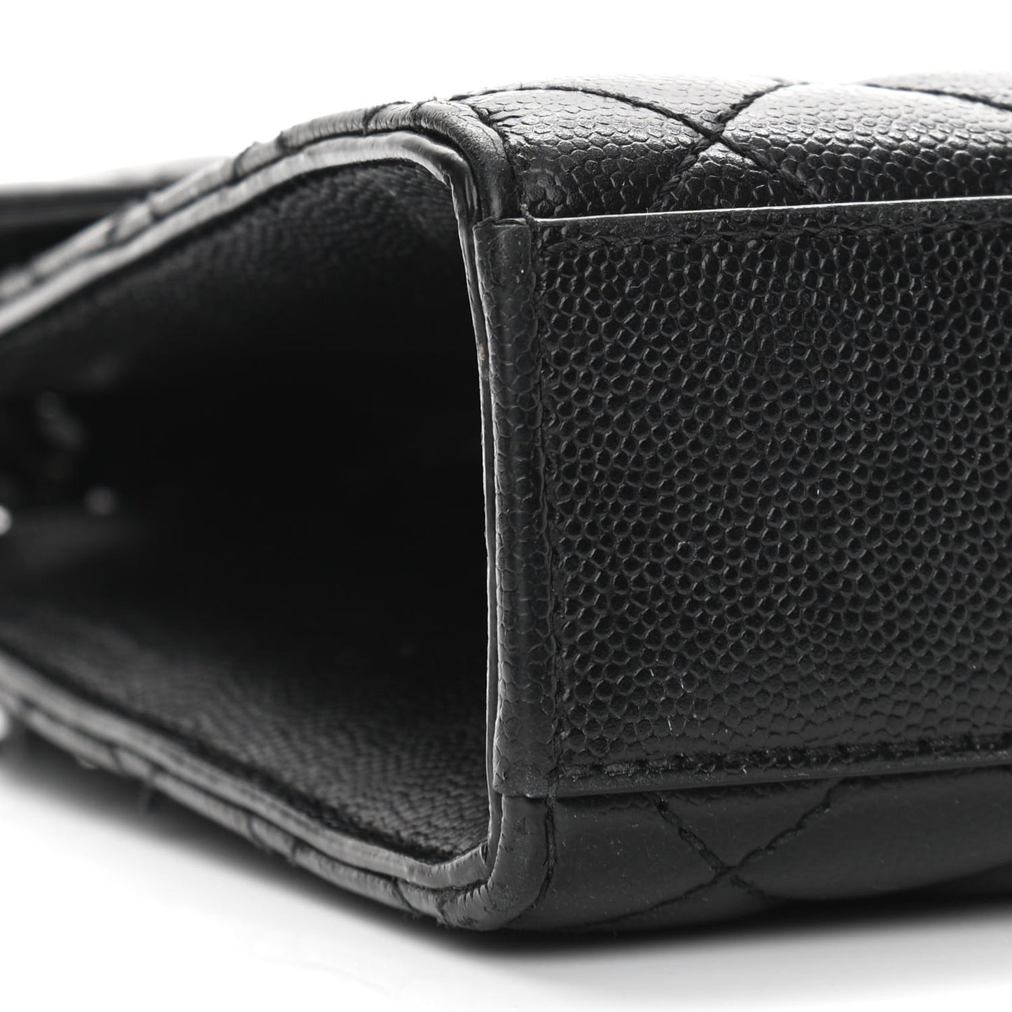 Grain De Poudre Textured Mixed Matelasse Triquilt Medium Monogram Satchel Black