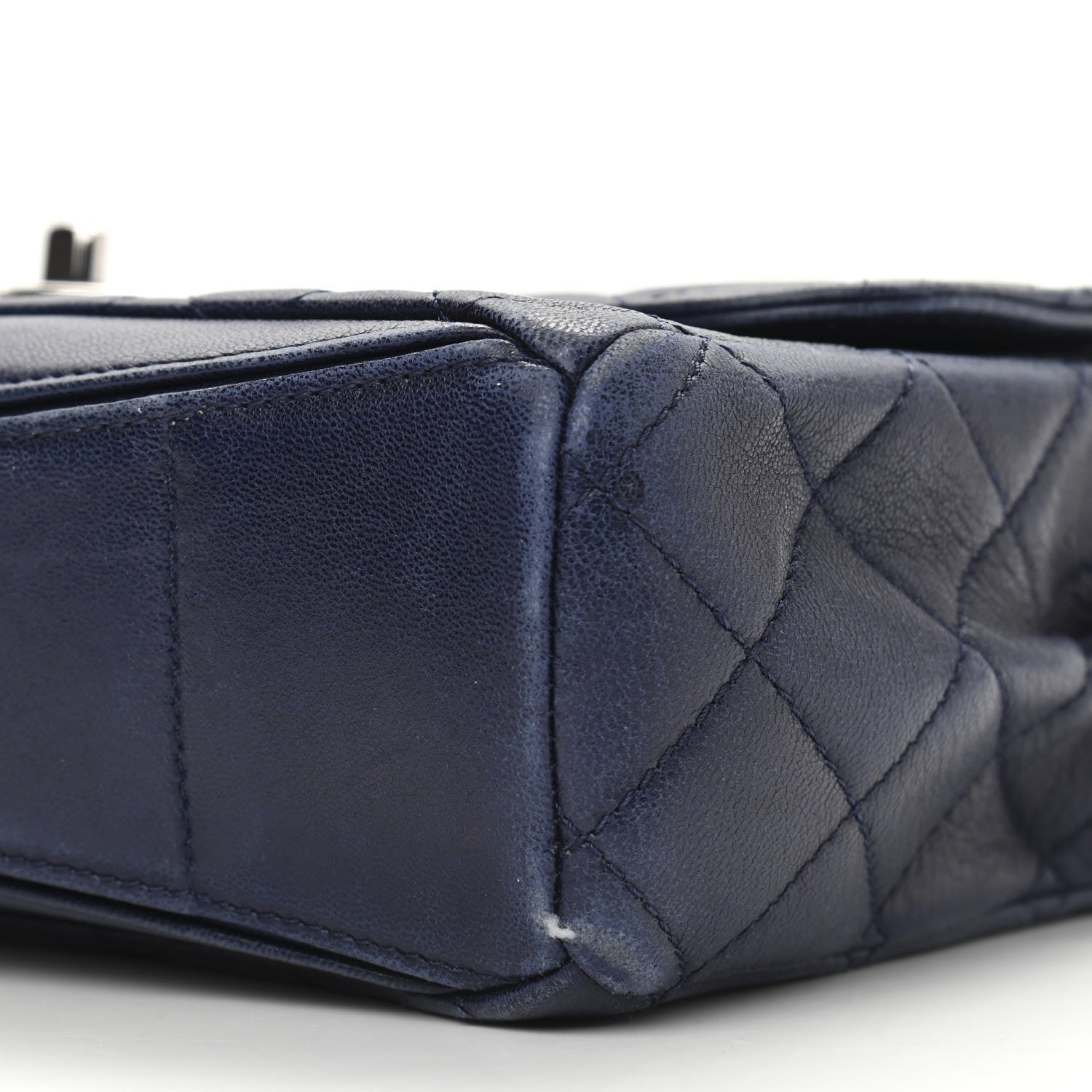 Chanel Lambskin Quilted Flap Shoulder Bag Navy Blue 10 of 11
