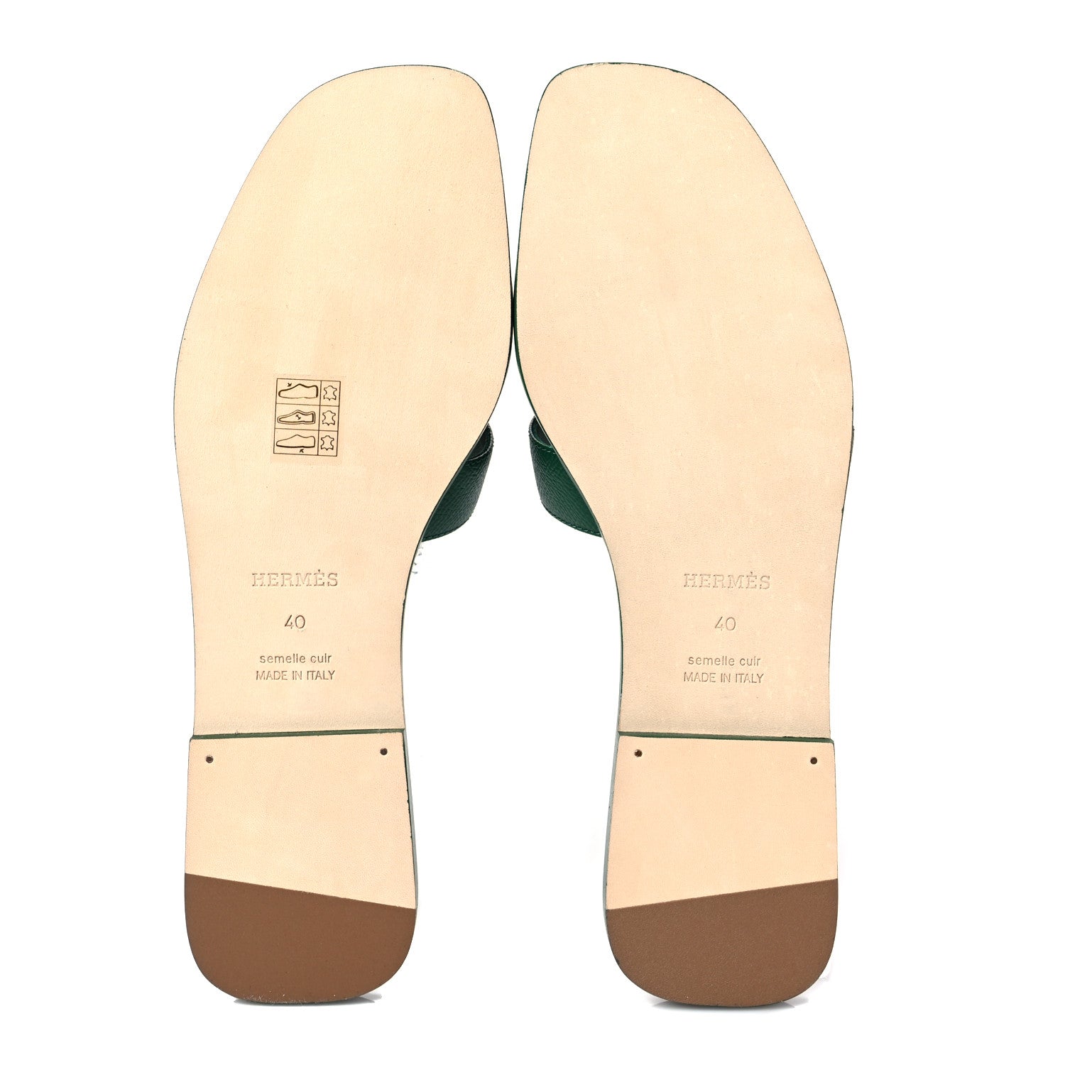 Hermes Epsom Oran Sandals 40 Vert Cactus 5 of 8