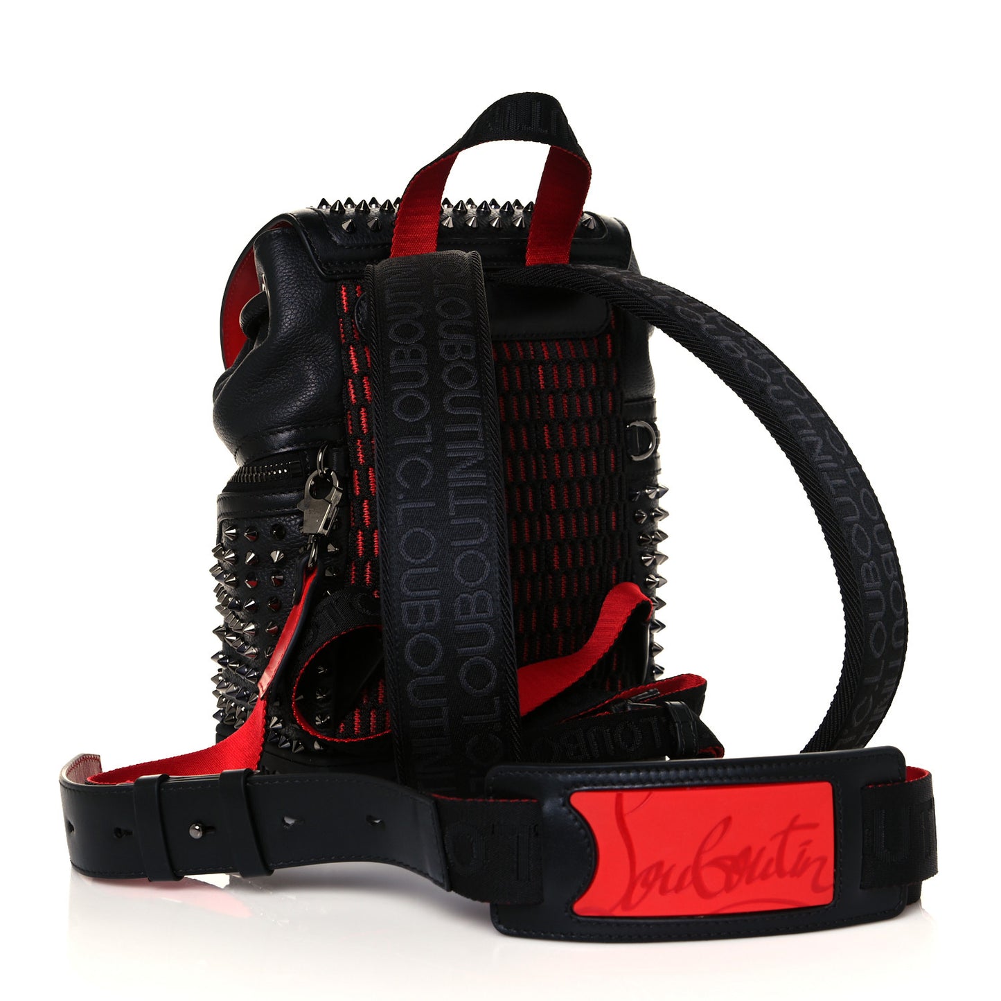 Calfskin Spiked Small Explorafunk Backpack Black
