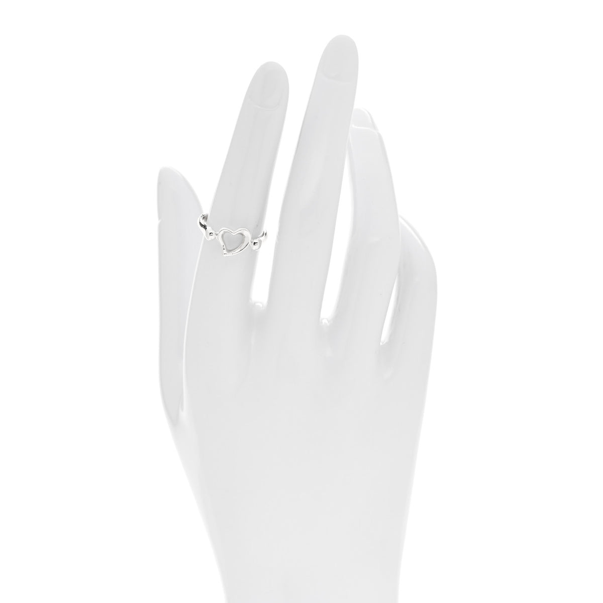Tiffany Sterling Silver Elsa Peretti Open Heart Ring 52 6 2 of 4