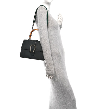 Gucci Dollar Calfskin Crystal Web Medium Dionysus Bamboo Top Handle Bag Black Black Diamond 2 of 11