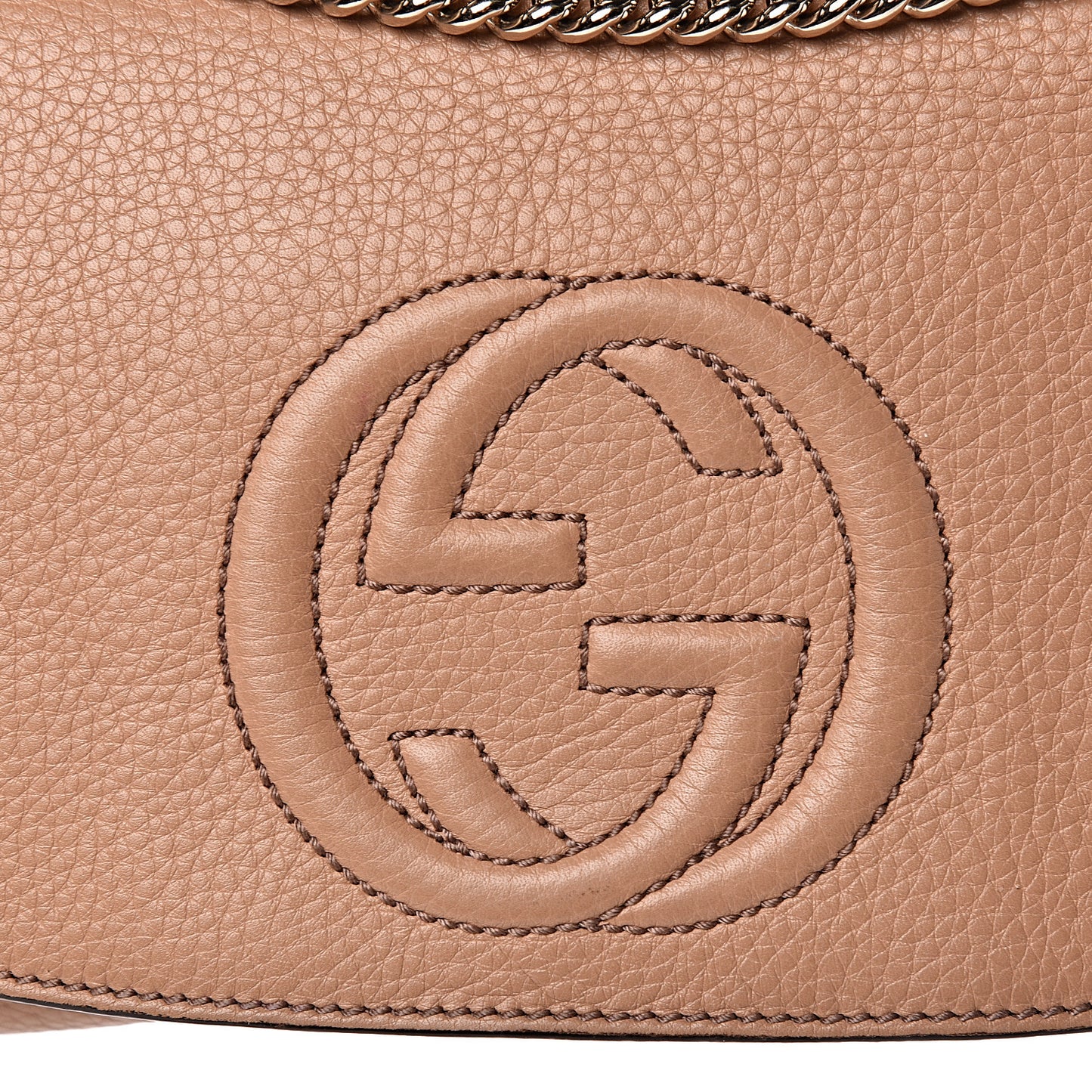 Pebbled Calfskin Medium Soho Flap Crossbody Camelia