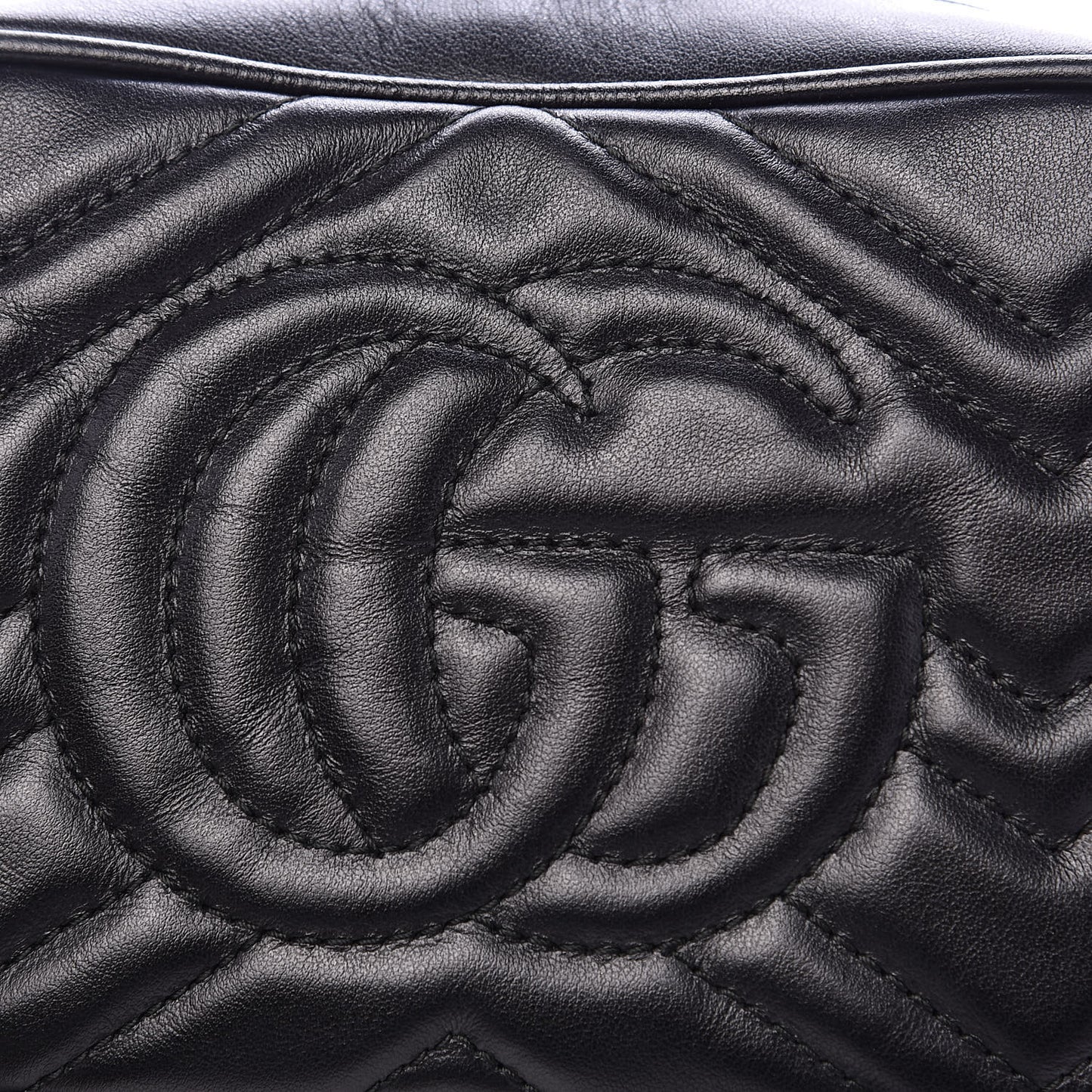Calfskin Matelasse Mini GG Marmont Chain Shoulder Bag Black
