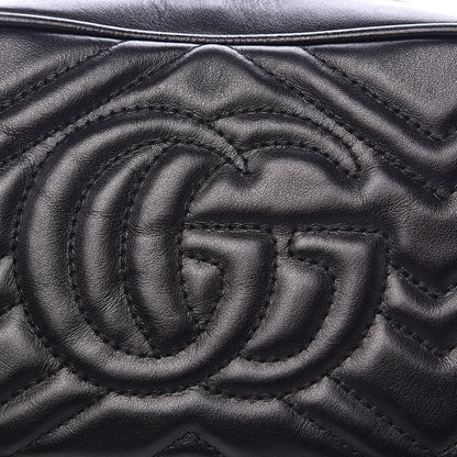 Gucci Calfskin Matelasse Mini GG Marmont Chain Shoulder Bag Black 11 of 14