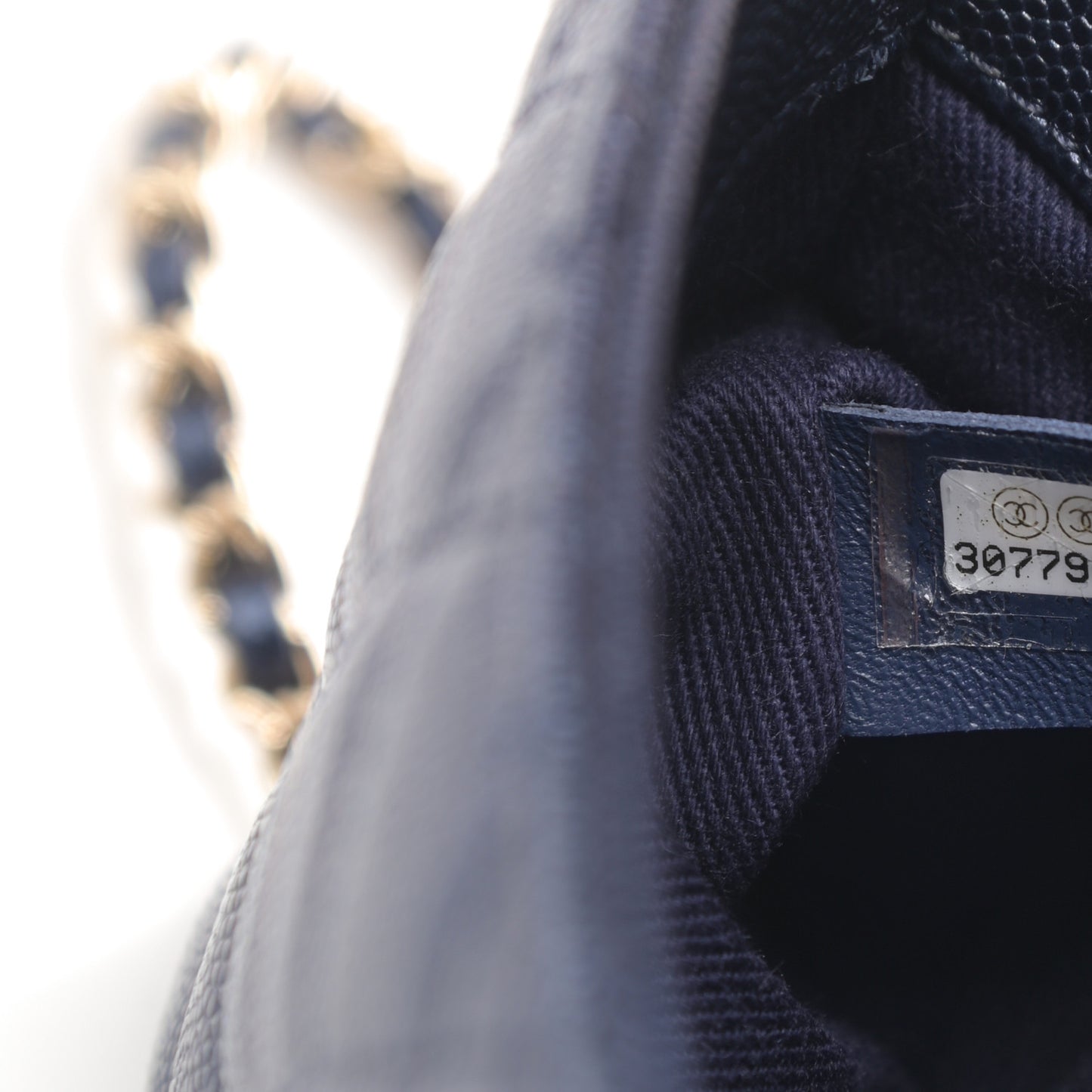 Iridescent Caviar Quilted Extra Mini Coco Handle Flap Dark Blue