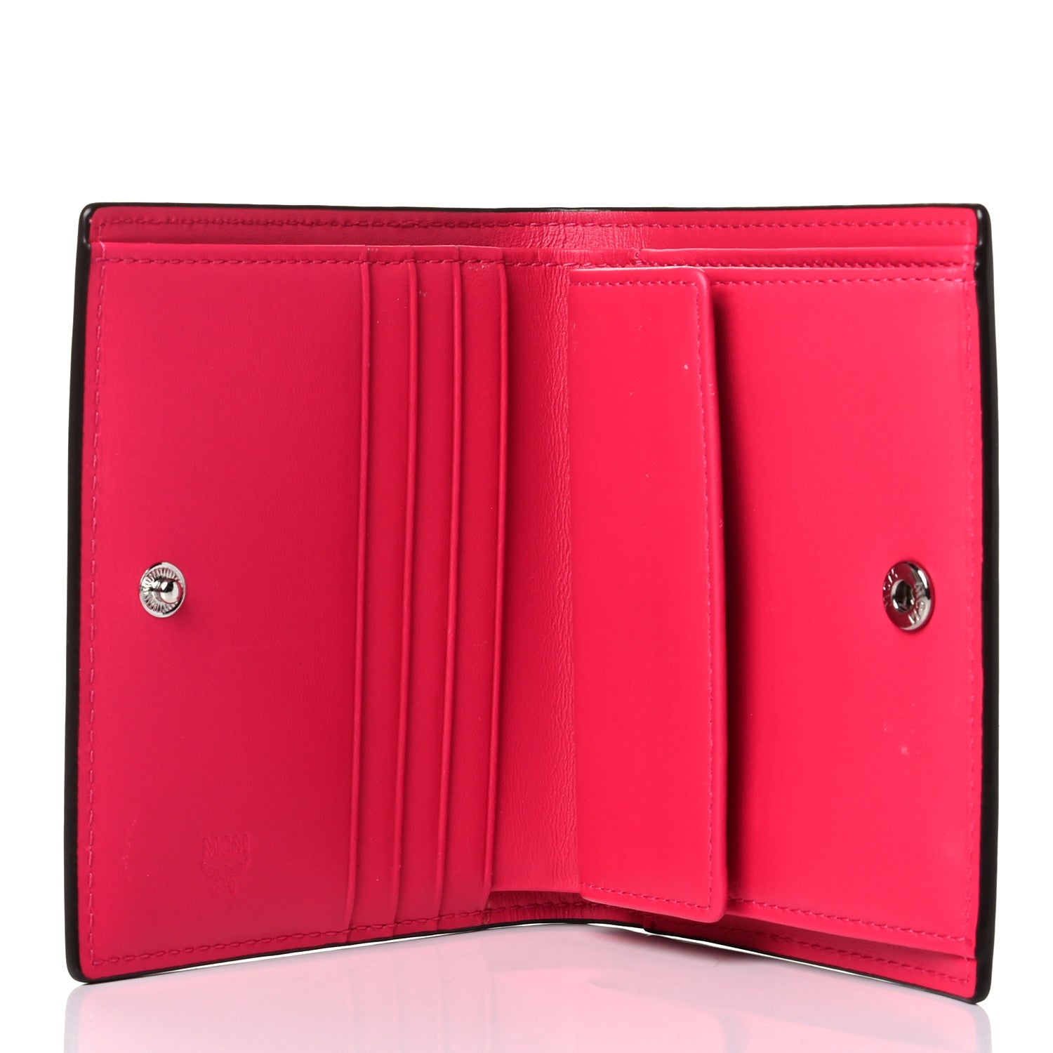 MCM Patent Monogram Bifold Wallet Red 4 of 6
