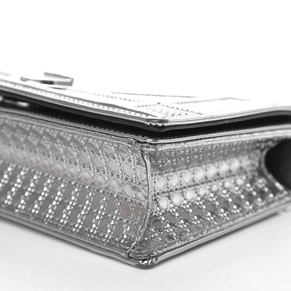 Christian Dior Metallic Patent Micro-Cannage Baby Diorama Flap Bag Silver 8 of 9