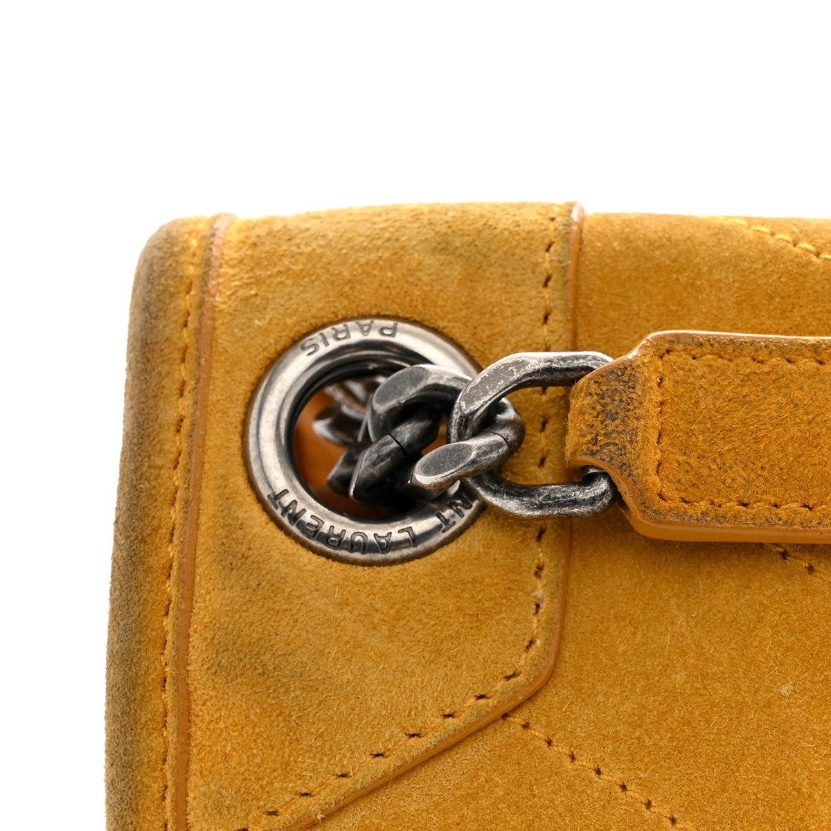 Saint Laurent Suede Monogram Medium Niki Chain Satchel Cheddar 13 of 15