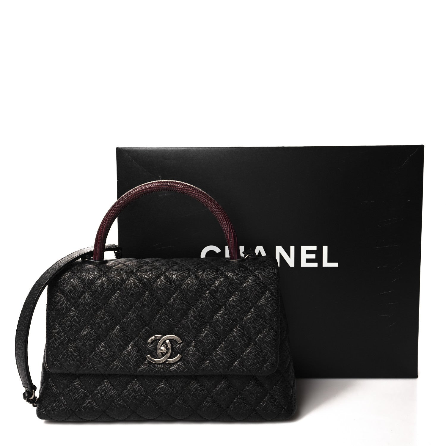 Chanel Caviar Lizard Quilted Small Coco Handle Flap Black 11 of 11