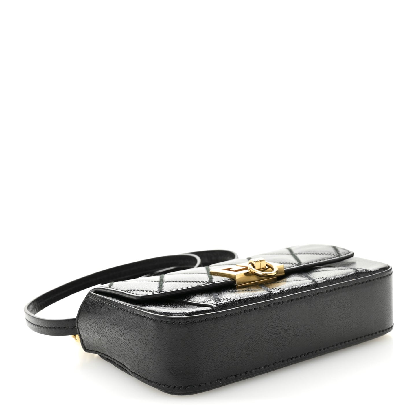 Goatskin Quilted GV3 Mini Pocket Convertible Bag Black