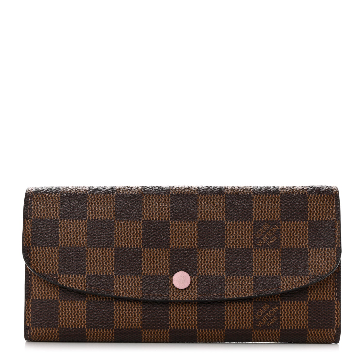 Louis Vuitton Damier Ebene Emilie Wallet Rose Ballerine 1 of 9