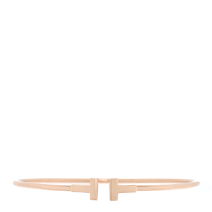 Tiffany 18K Rose Gold Narrow T Wire Bracelet 1 of 3