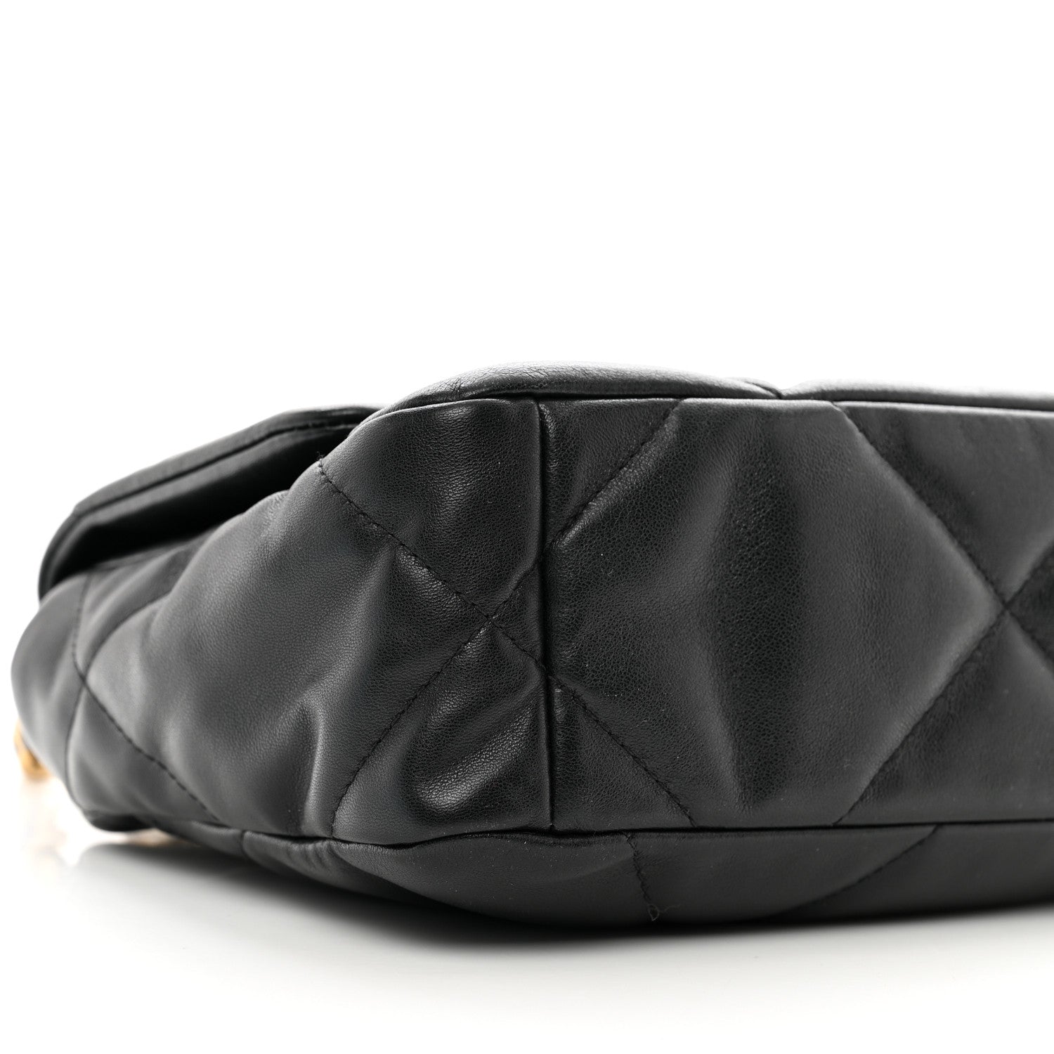 Chanel Shiny Goatskin Quilted Medium Chanel 19 Flap Black 9 of 10