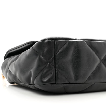 Chanel Shiny Goatskin Quilted Medium Chanel 19 Flap Black 9 of 10