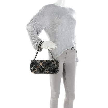 Chanel Woven Tweed CC Flap Black Grey 2 of 7