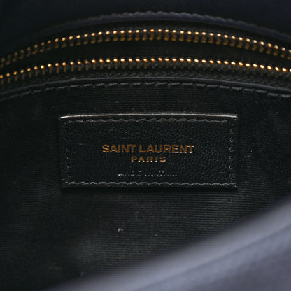 Saint Laurent Canvas Quilted Toy Loulou Puffer Monogram Chain Satchel Deep Marine 6 of 11