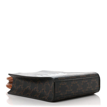Celine Triomphe Canvas Calfskin Mini Vertical Cabas Tan 4 of 7