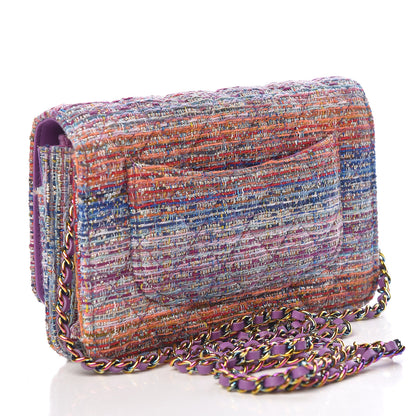 Chanel Tweed Iridescent Wallet On Chain WOC Purple 3 of 12