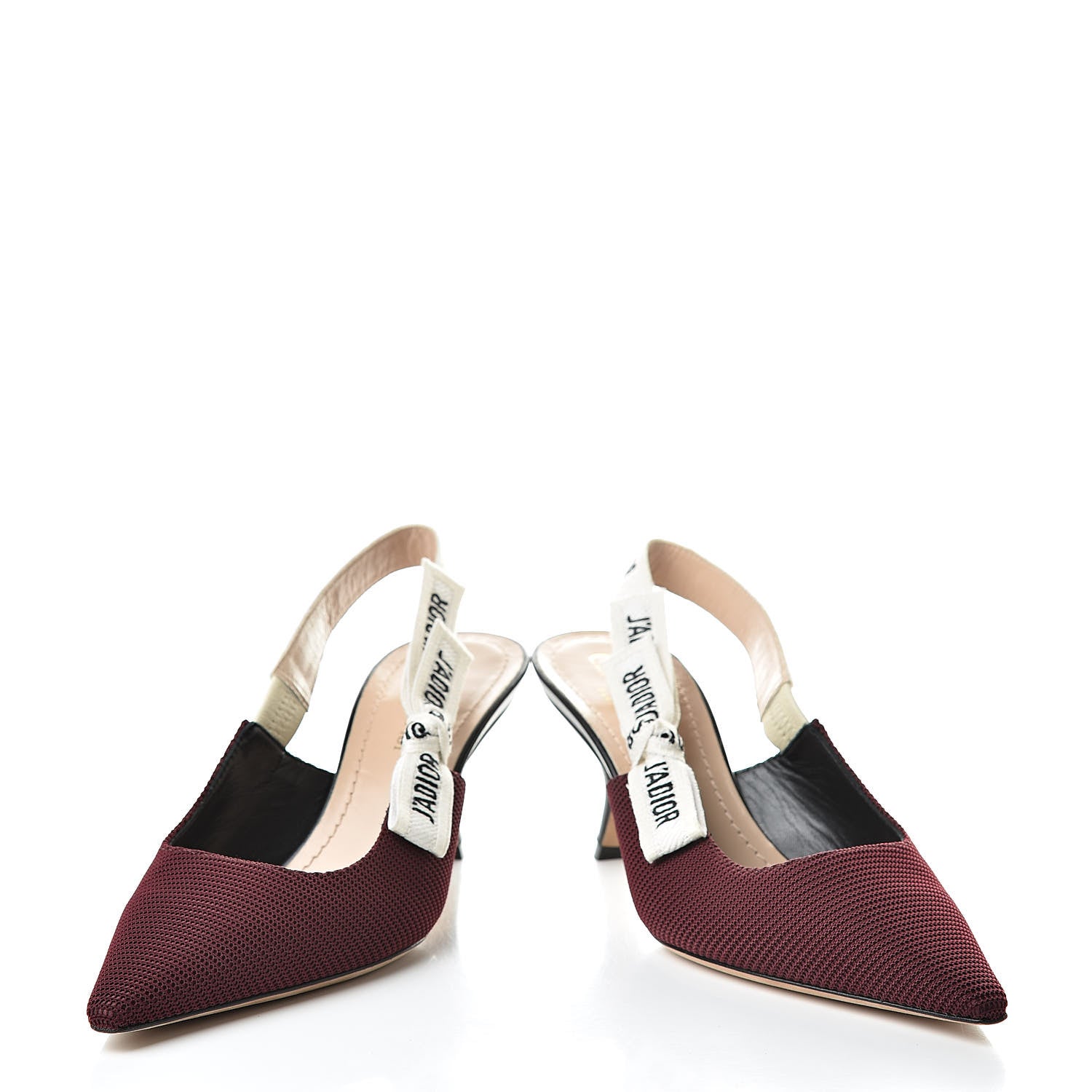 Christian Dior Technical Canvas Ribbon J Adior Slingback 65mm Pumps 37 Rouge Black 6 of 12