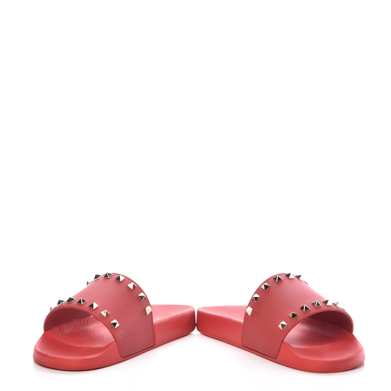 Valentino Garavani Rubber Rockstud Slide Sandals 41 Rosso Valentino 6 of 9