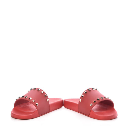 Valentino Garavani Rubber Rockstud Slide Sandals 41 Rosso Valentino 6 of 9