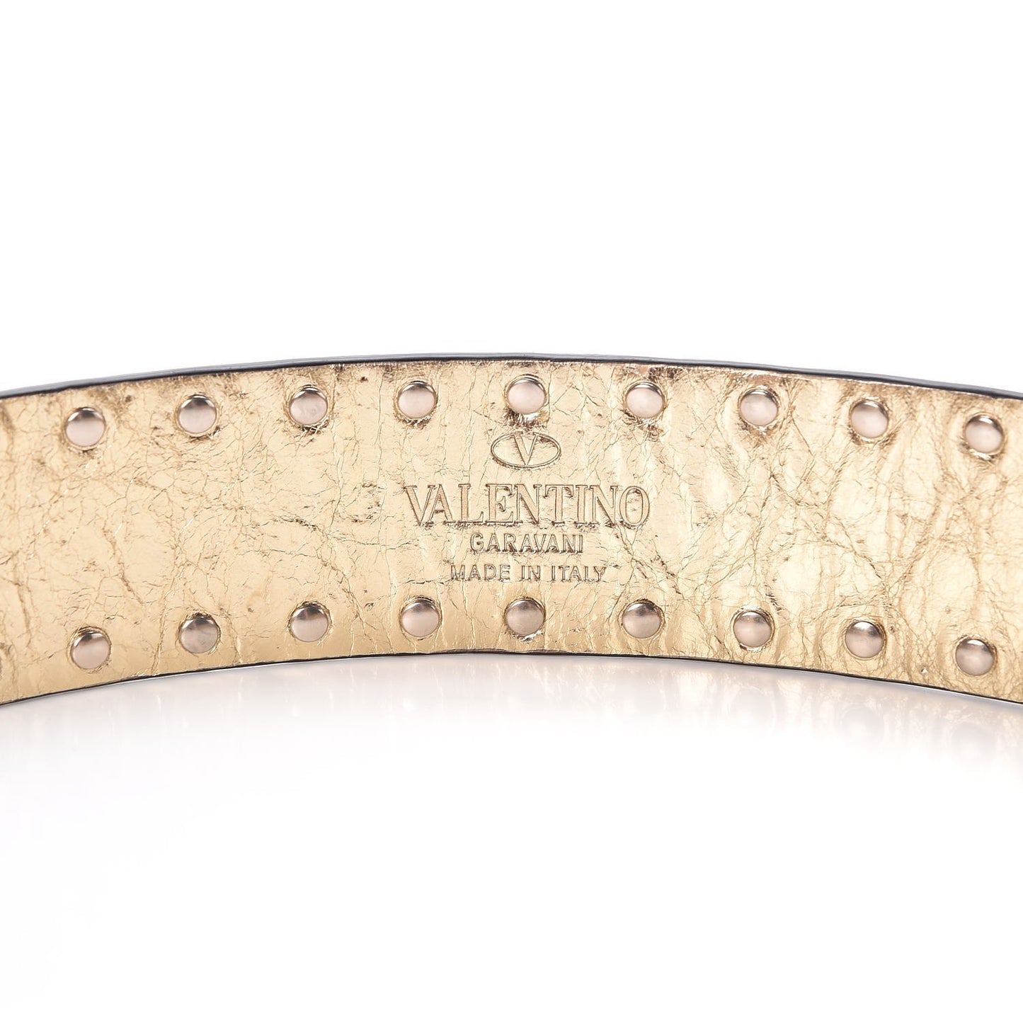 Metallic Wrinkled Lambskin Rockstud Spike Shoulder Strap Mekong
