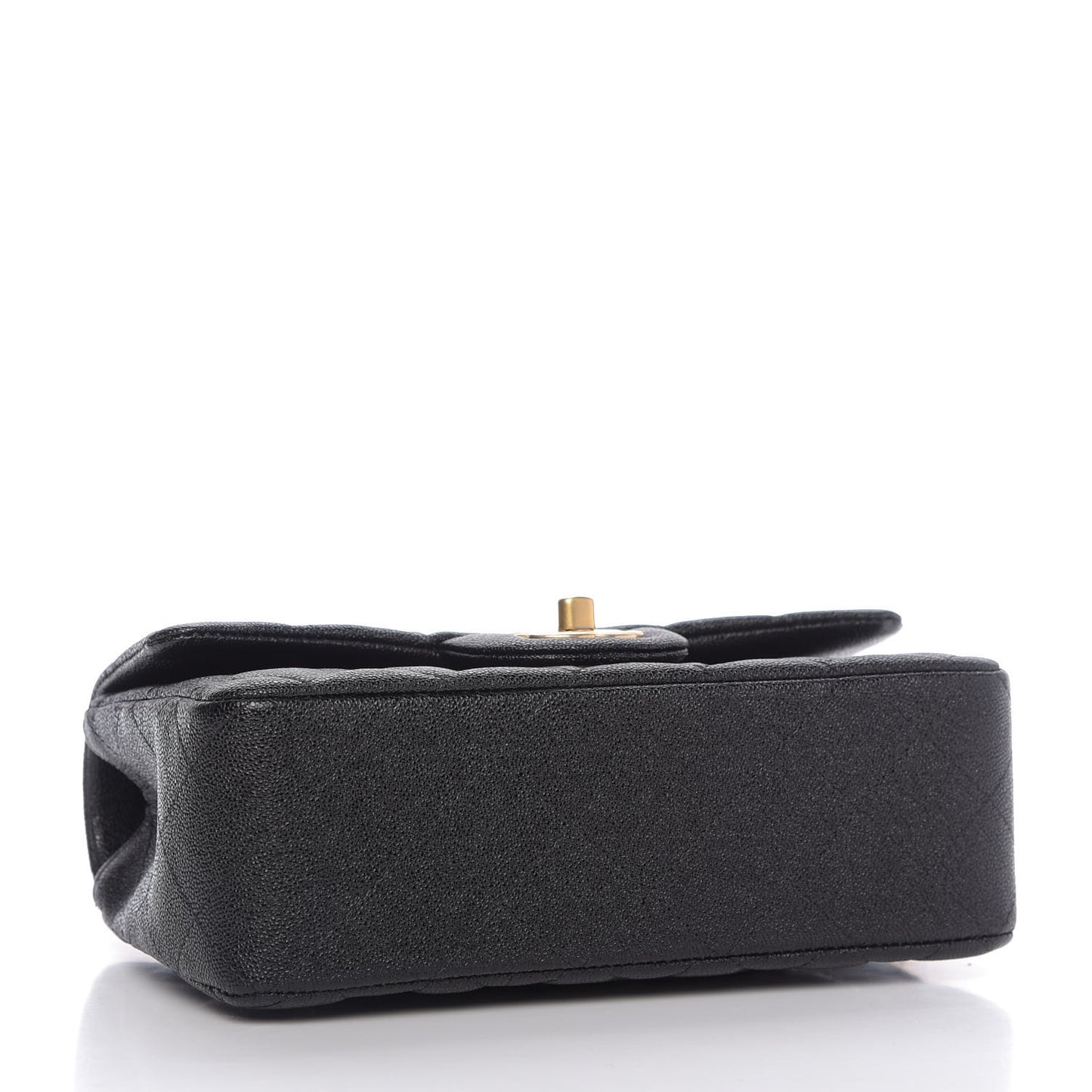 Caviar Quilted Mini Top Handle Rectangular Flap Black