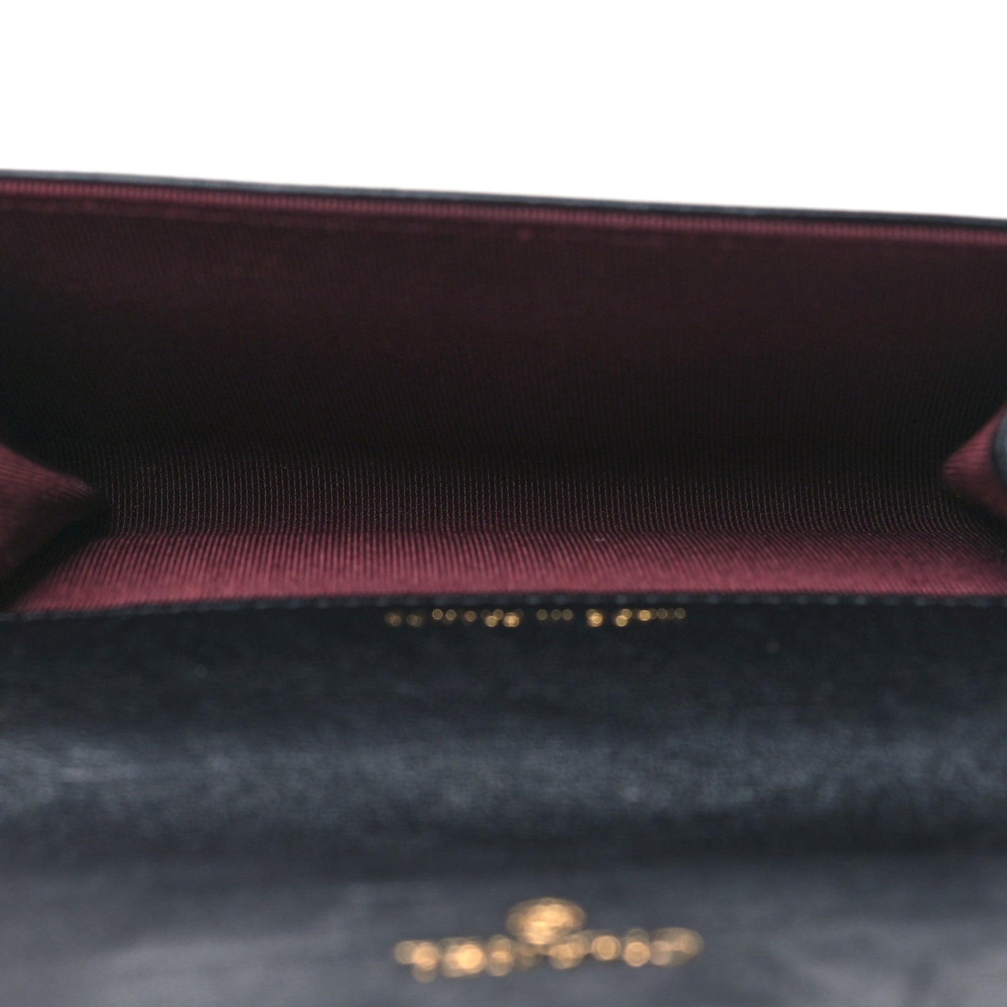 Lambskin Quilted Flap Card Holder Wallet Black