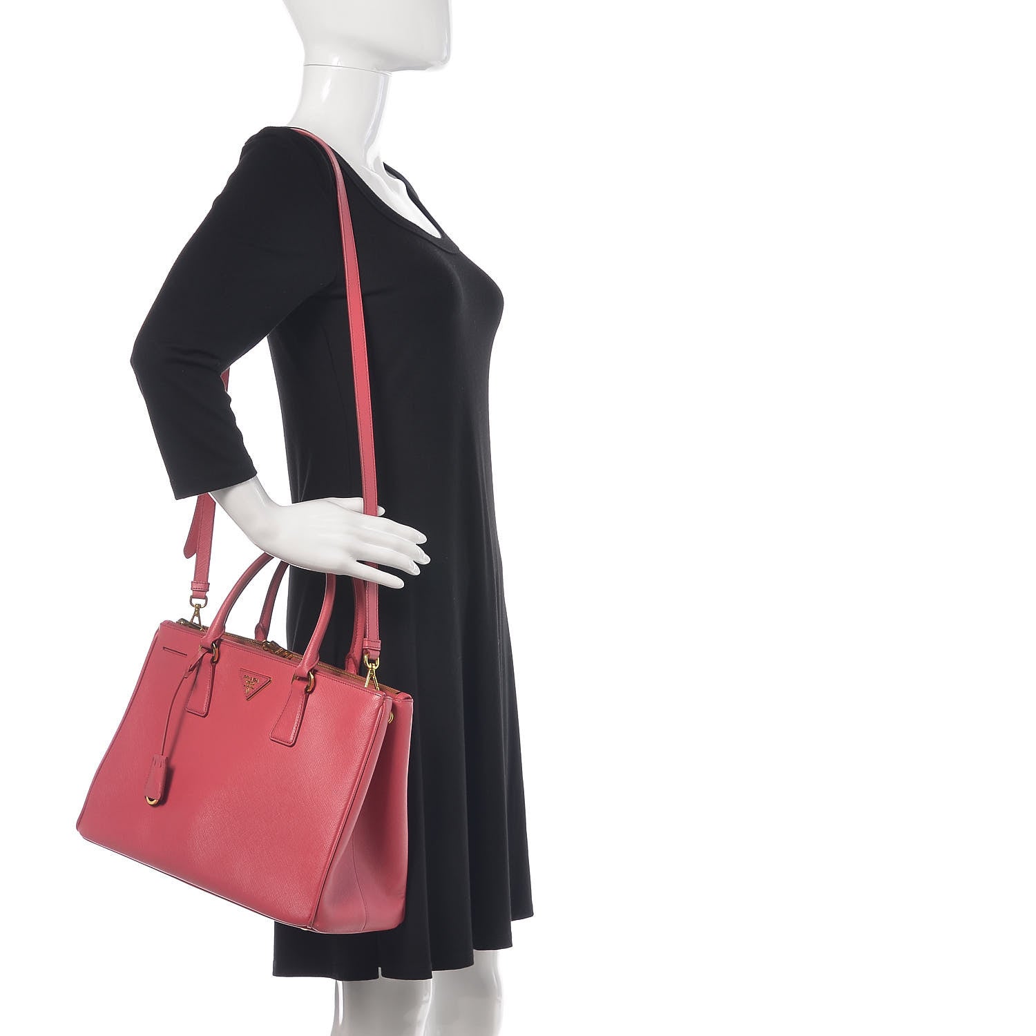 Prada Saffiano Medium Galleria Double Zip Tote Fuxia 2 of 11
