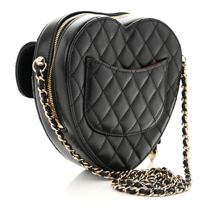 Chanel Lambskin Quilted CC In Love Heart Bag Black 3 of 11
