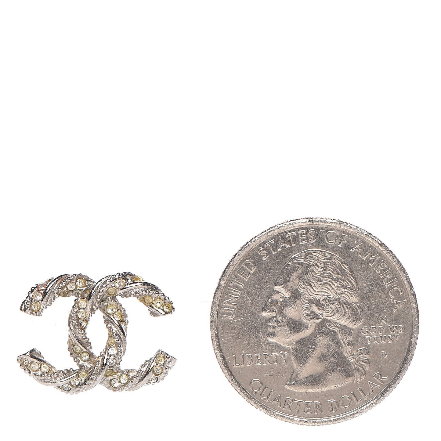 Crystal CC Twisted Earrings Silver