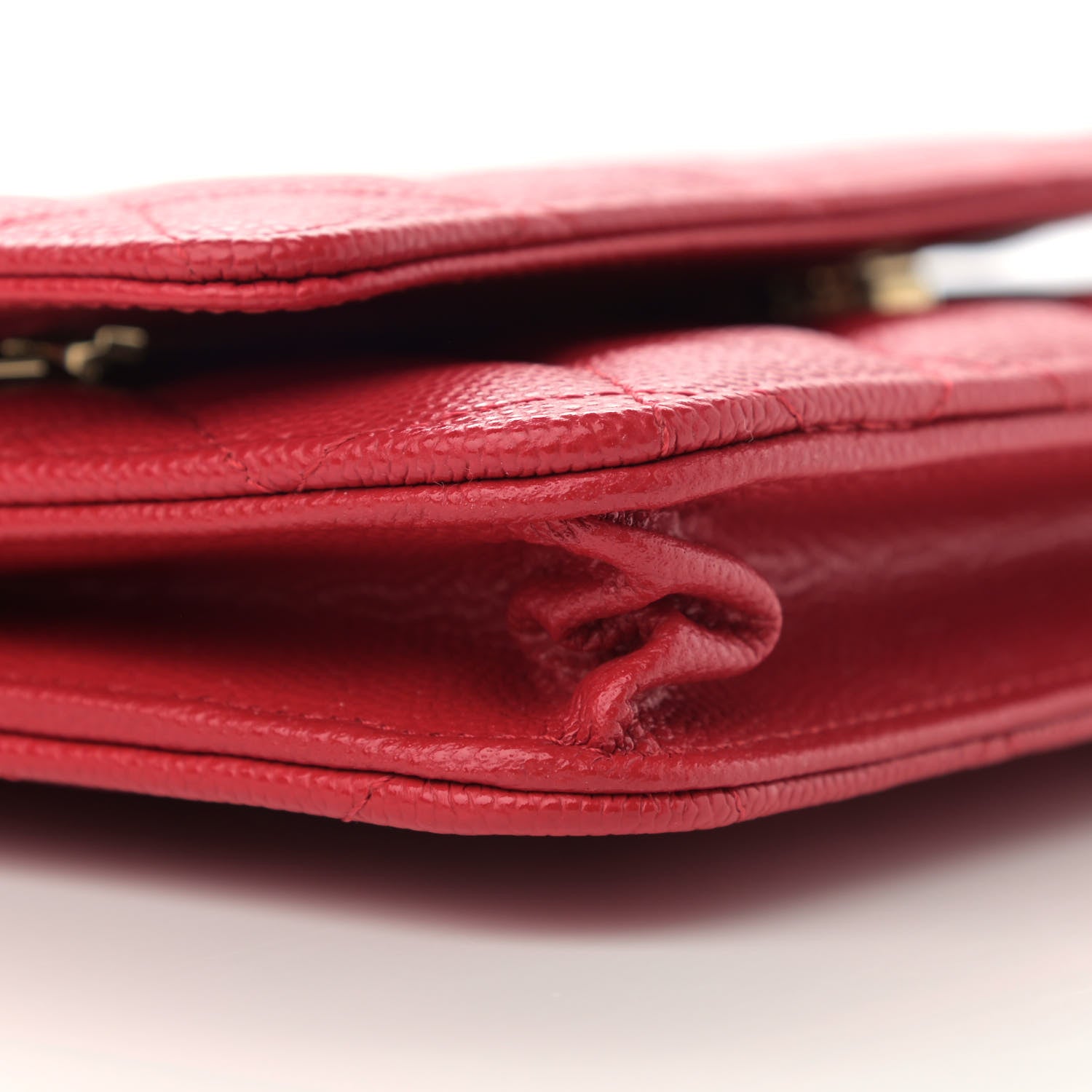 Chanel Caviar Quilted Wallet On Chain WOC Red 10 of 12