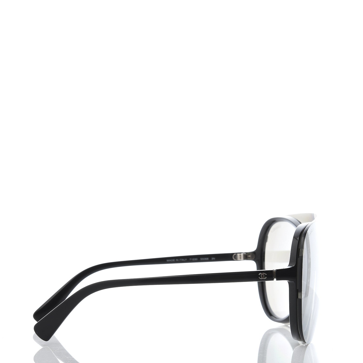 Chanel Clip On Sunglasses 71230 Mirror Grey Black 3 of 10