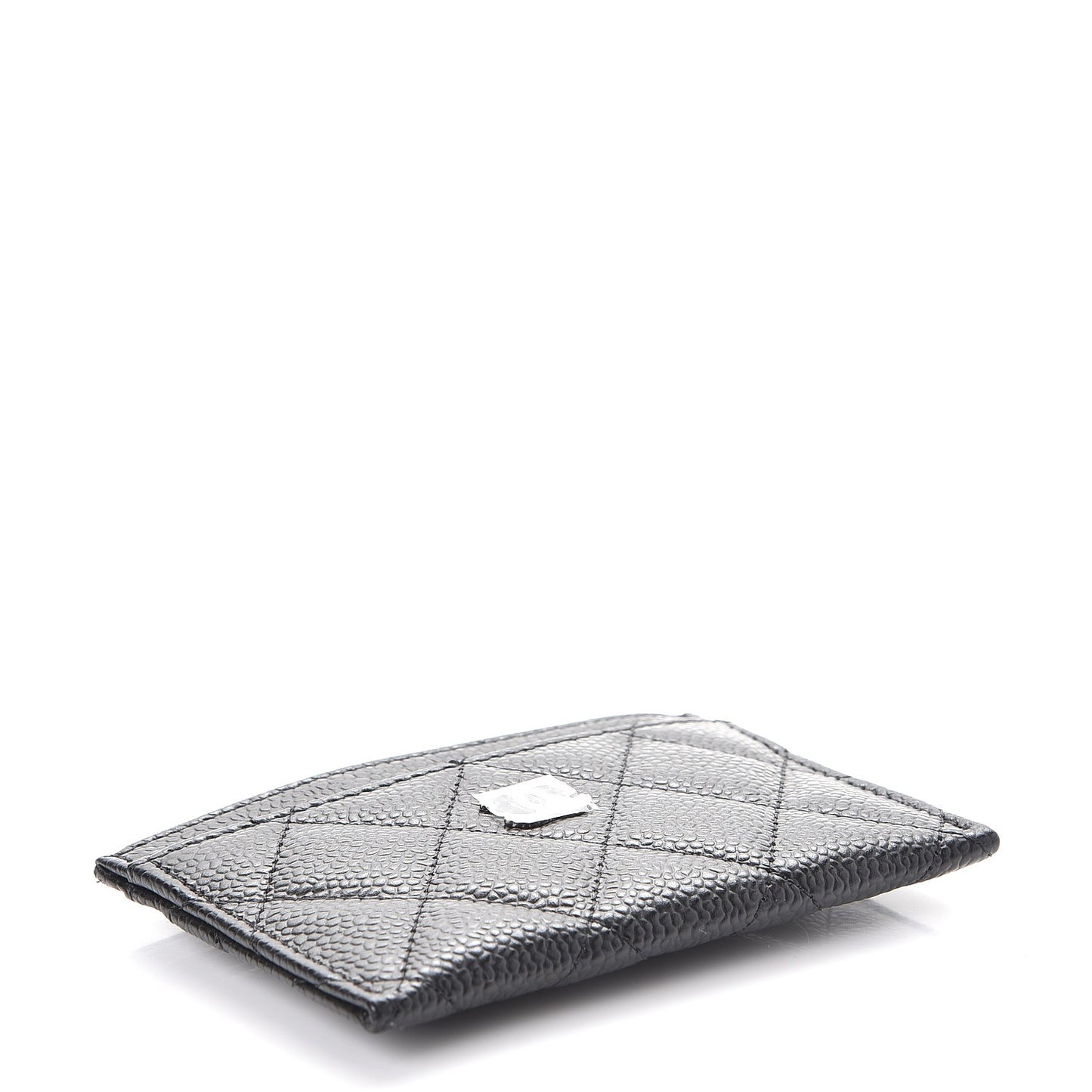 Caviar Quilted Card Holder Black