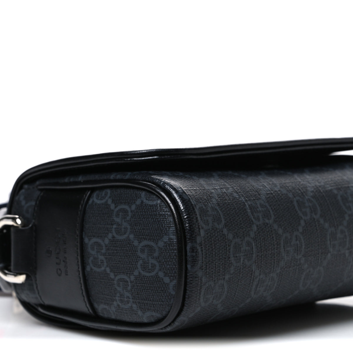 GG Supreme Monogram Web Mini Flap Messenger Black Grey