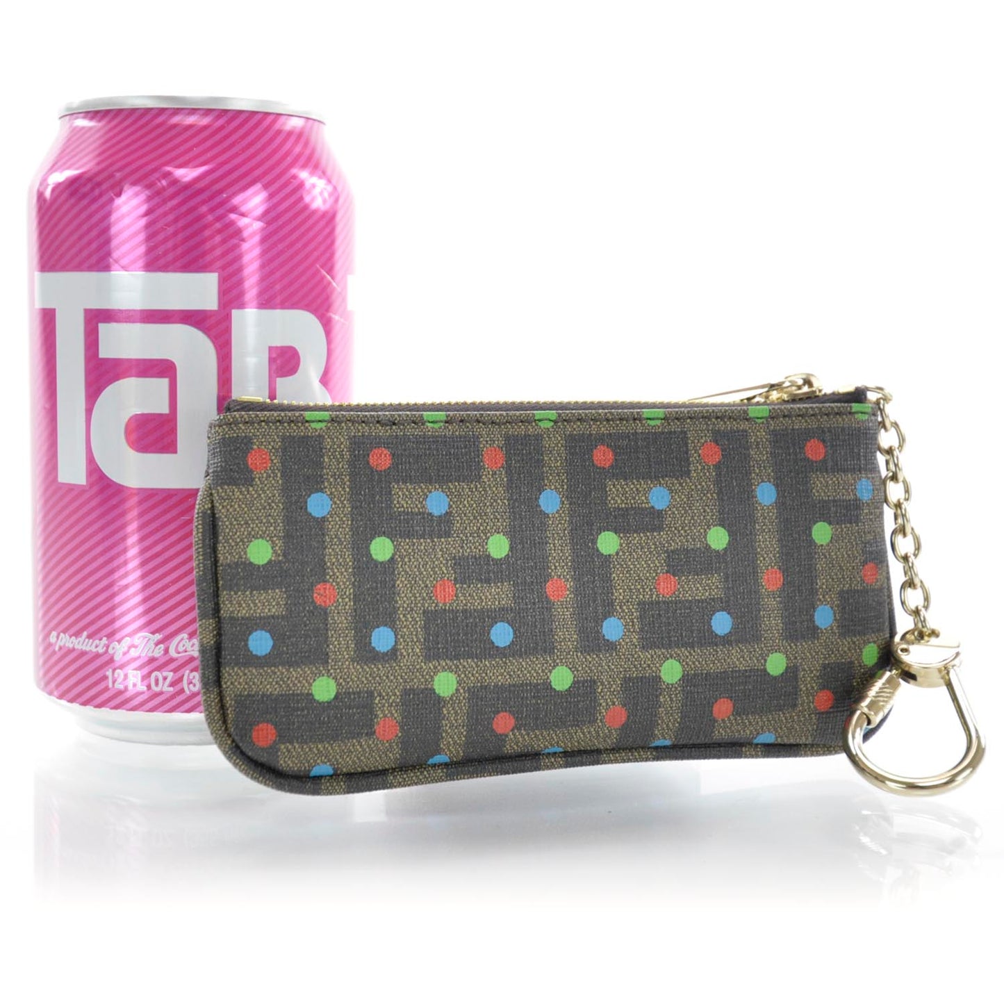 Zucca Spalmati Polka Dot Coin Pouch Key Case Tobacco Multicolor