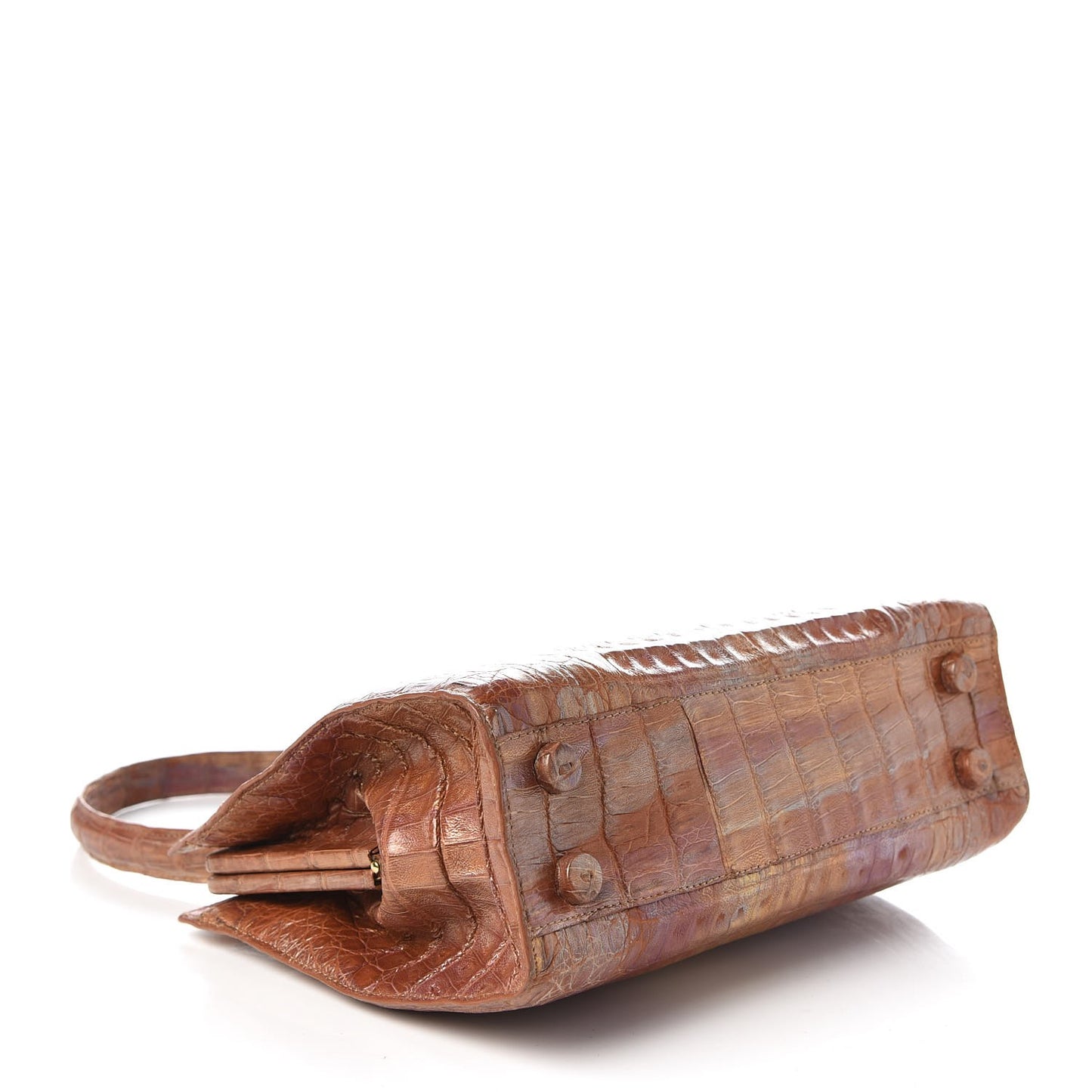 Crocodile Medium Satchel Brown