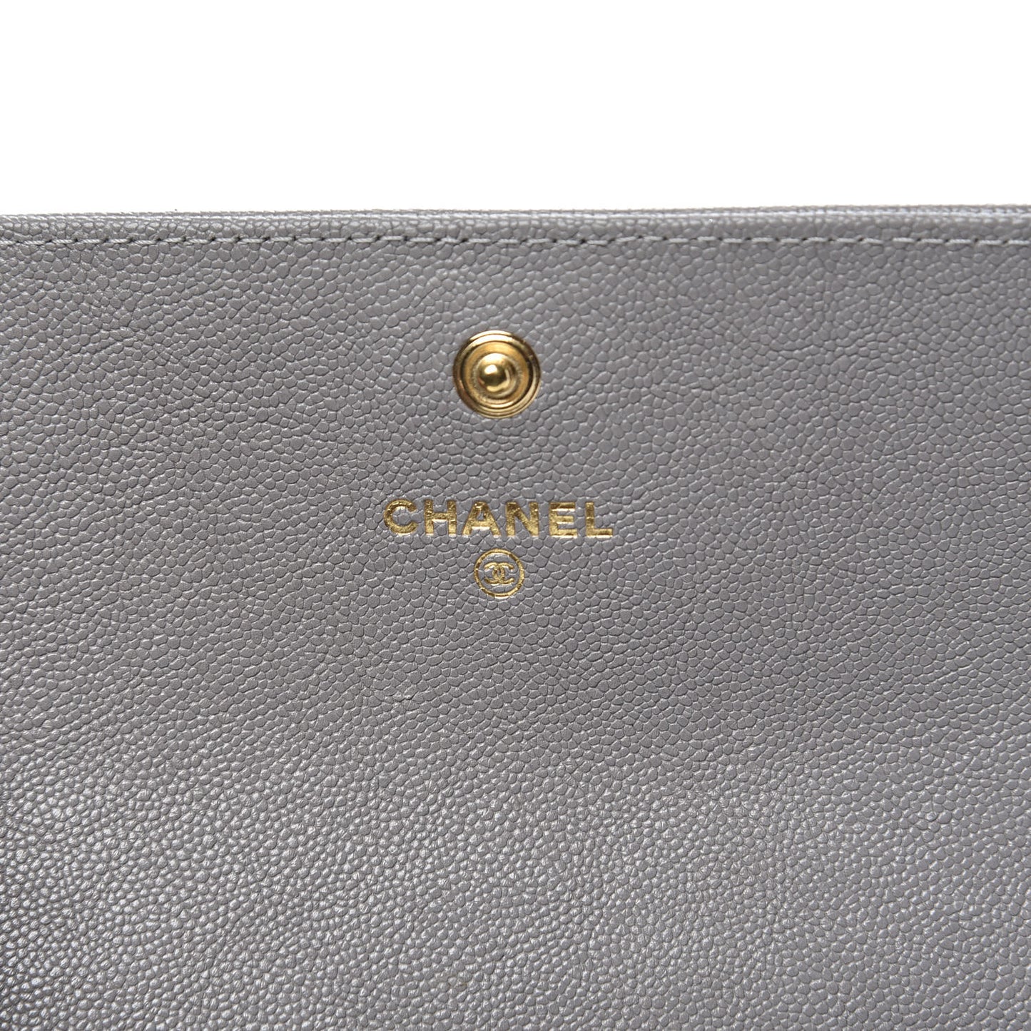 Caviar Quilted Medium Boy Flap Wallet Grey