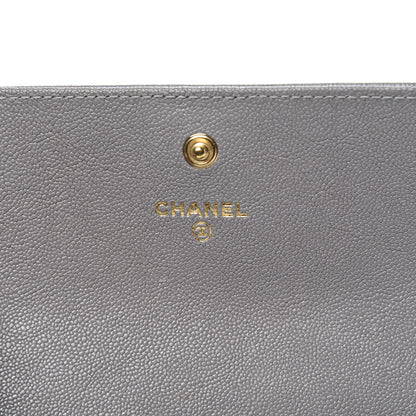 Chanel Caviar Quilted Medium Boy Flap Wallet Grey 6 of 11