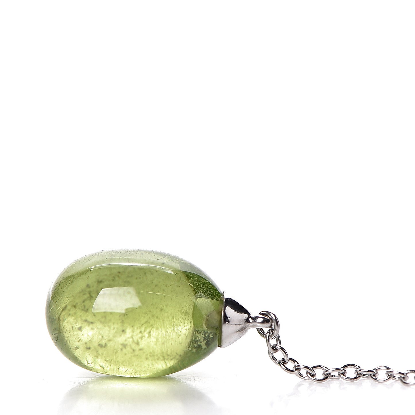 18K White Gold Peridot Rainbow Drops Pendant Necklace