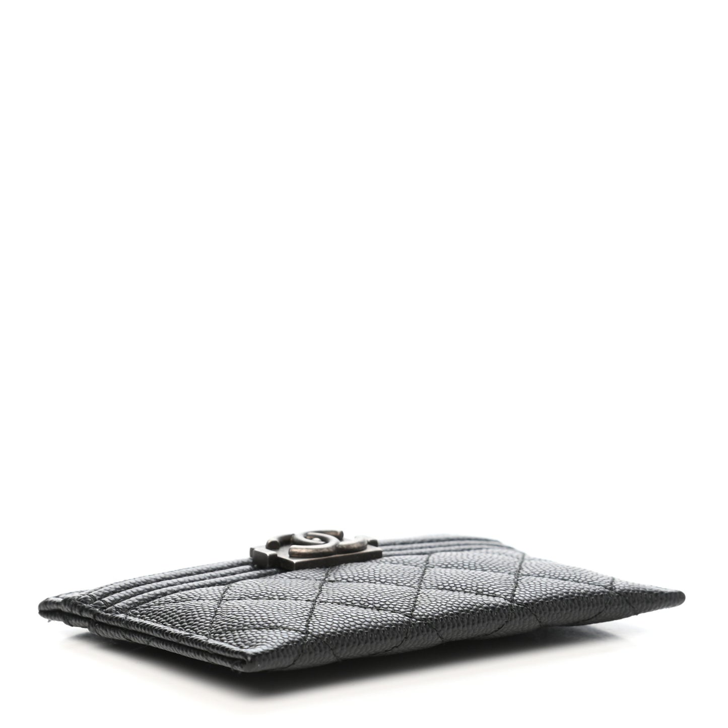Caviar Quilted Boy Card Holder Black