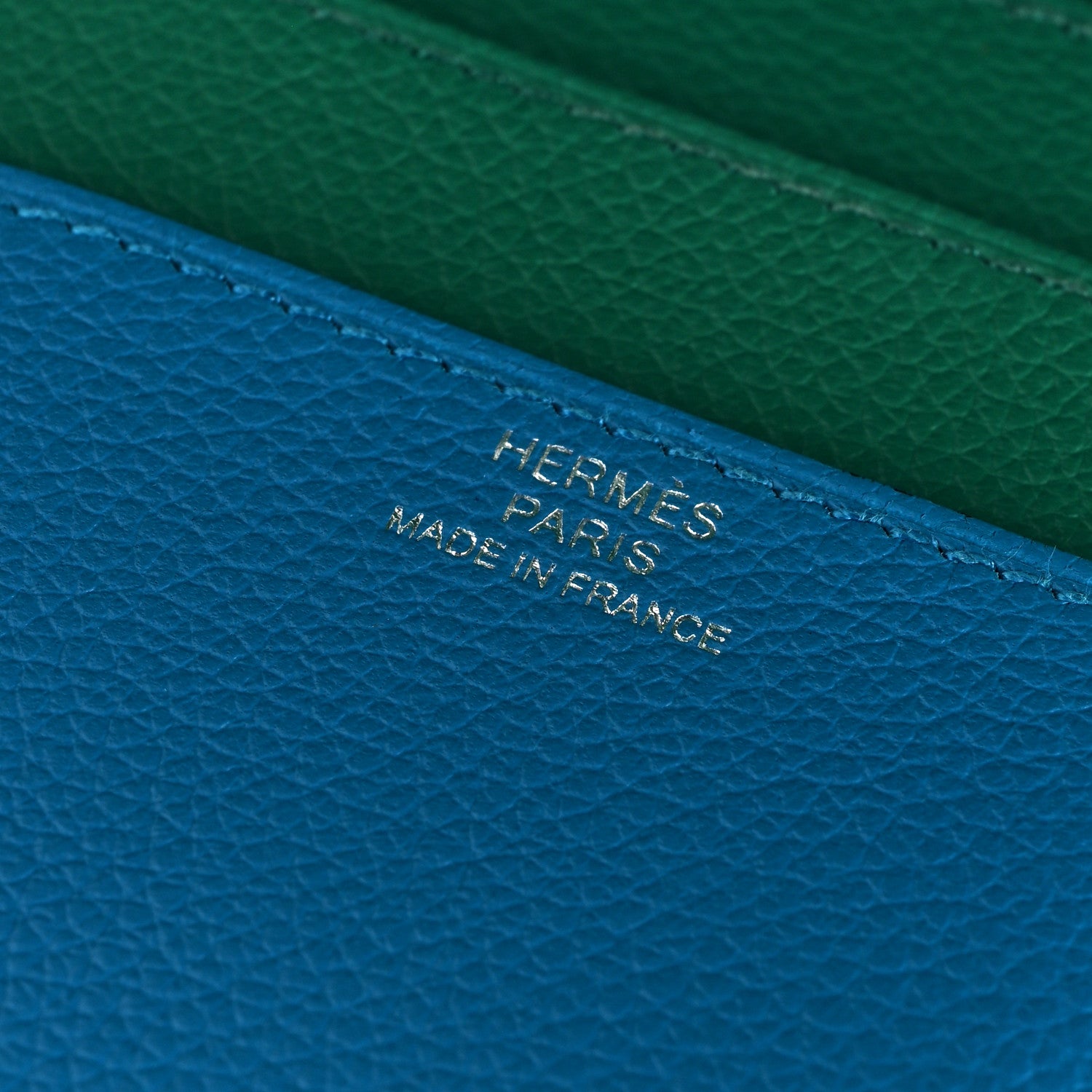 Hermes Evercolor Verso RMS Toutenmain Wallet Bleu Zanzibar Vert Vertigo 6 of 7