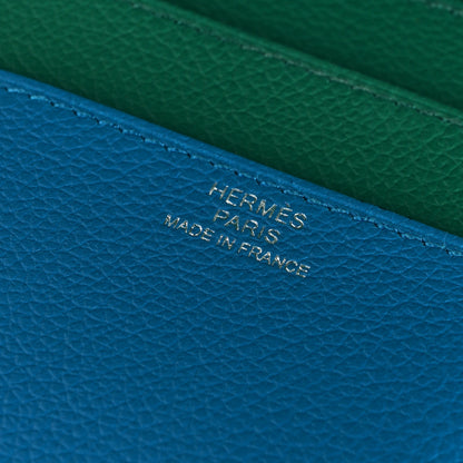 Hermes Evercolor Verso RMS Toutenmain Wallet Bleu Zanzibar Vert Vertigo 6 of 7