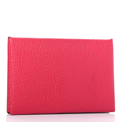 Hermes Chevre Mysore Verso Calvi Card Case Framboise Rouge H 3 of 7