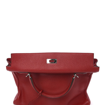 Hermes Taurillon Clemence Retourne Kelly 35 Rouge Casaque 26 of 34